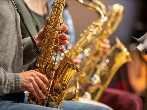 person playing a saxophone