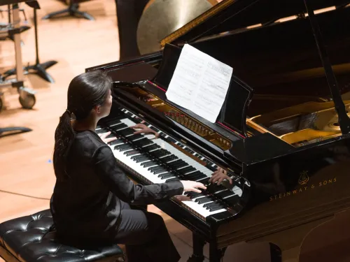 person playing piano
