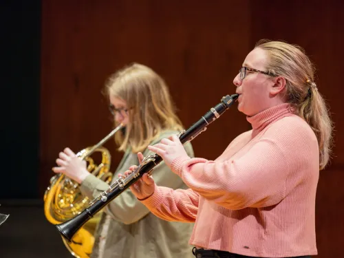 person playing clarinet