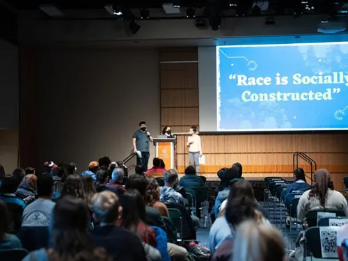 Image taken of stage at first Day of Learning Event