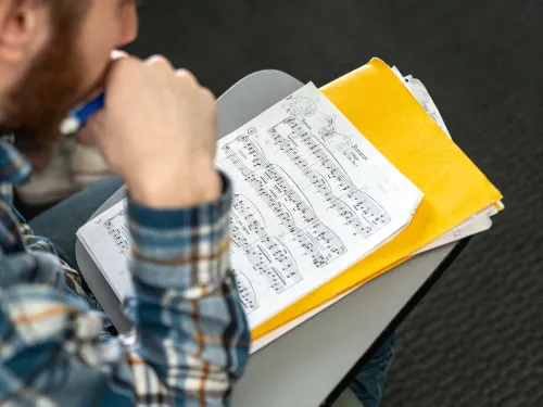 Student doing class work