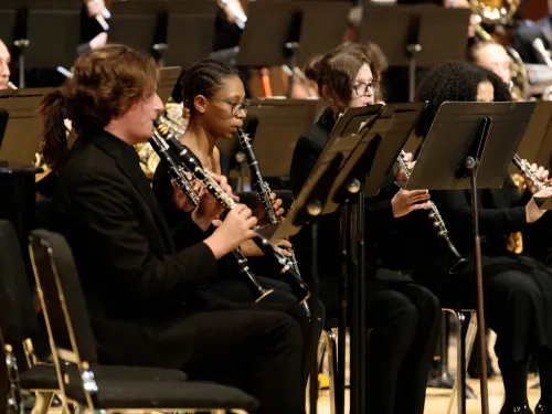 students playing in an ensemble