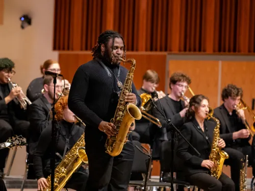 students playing in an ensemble