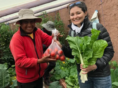 Dr. Georgina Catacora‑Vargas working in-the-field