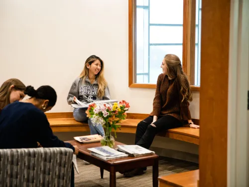 Students Working with Registrar Services