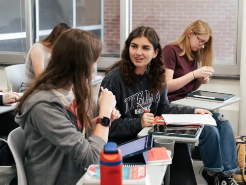 students working in a music class