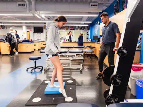 woman practicing balancing