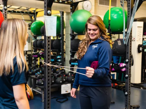 woman performing stretches