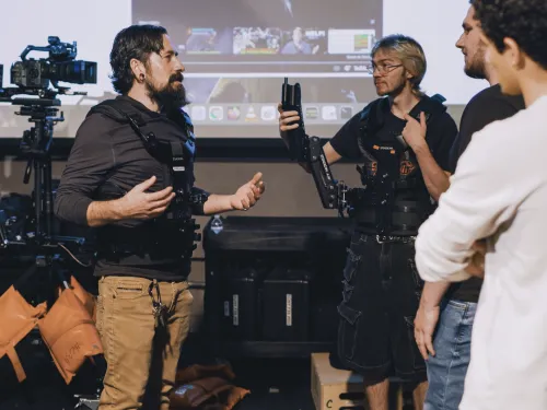 Christin with students