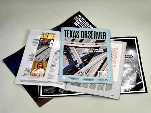 Display of magazine covers.