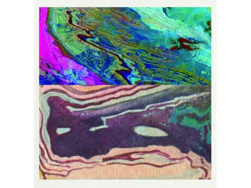 Atlas Mountains from space (c/o NASA) Bottom: watercolor rendering of ancient sardonyx