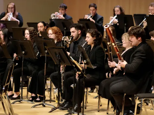 students playing in wind ensemble