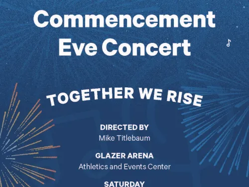 Graphic and text promoting the 2026 Ithaca College Commencement Eve Concert