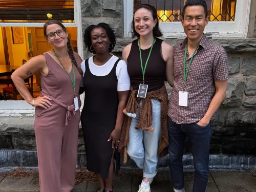 From Left: Prof. Eleanor Henderson, Lashanda Anakwah ('16), Amanda Livingston ('17), Prof. Jack Wang
