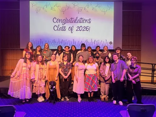 Image of students participating in Class of 2026 Lavendar Graduation.