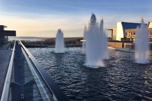 image of IC fountains at dusk