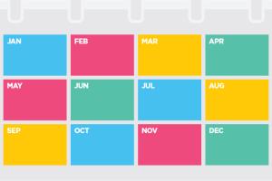 colorful calendar of months