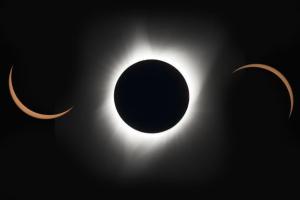 Stages of the total solar eclipse of August, 2017.  (NASA)