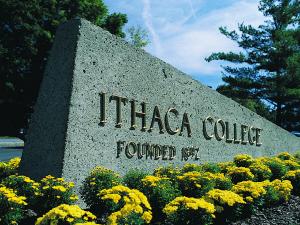 entrance sign for Ithaca College