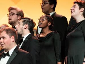 students singing in choir