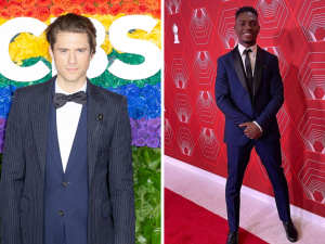 Aaron Tveit on the left, and Dharon Jones on the right.