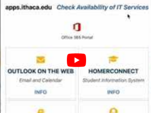 apps.ithaca.edu webpage picture