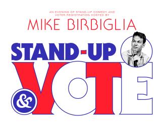 Illustration reading "Stand-Up & Vote"