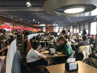 Students eat in Campus Center Dining Hall