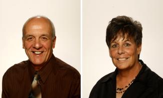 Headshots of a man and woman