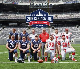Ithaca and Cortland players and coaches
