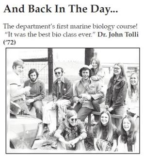 1972 class with Dr. John Tolli