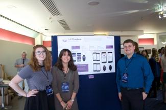 Students present their work on a self-help app.
