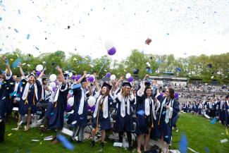 Students celebrating Commencement