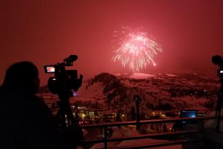 fireworks being filmed