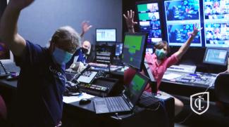 behind the scenes at virtual Commencement