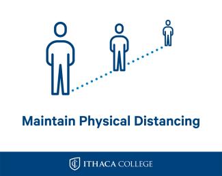 Sign showing people spaced out and reading "Maintain Physical Distancing"