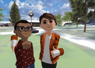 virtual students on campus