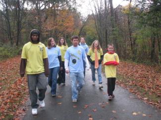 Group of students walking