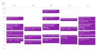 View a sample Ithaca College Humanities and Sciences first-semester schedule