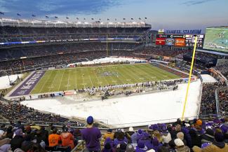 Overhead shot of the field during the 2010 Pinstripe Bowl