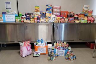 Food collected at the food pantry