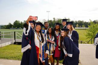 Students celebrate at graduation