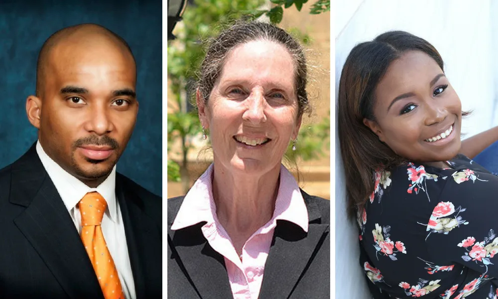 Luvelle Brown, Ellen Staurowsky, M.S. '78, and Yetunde Smalls '21