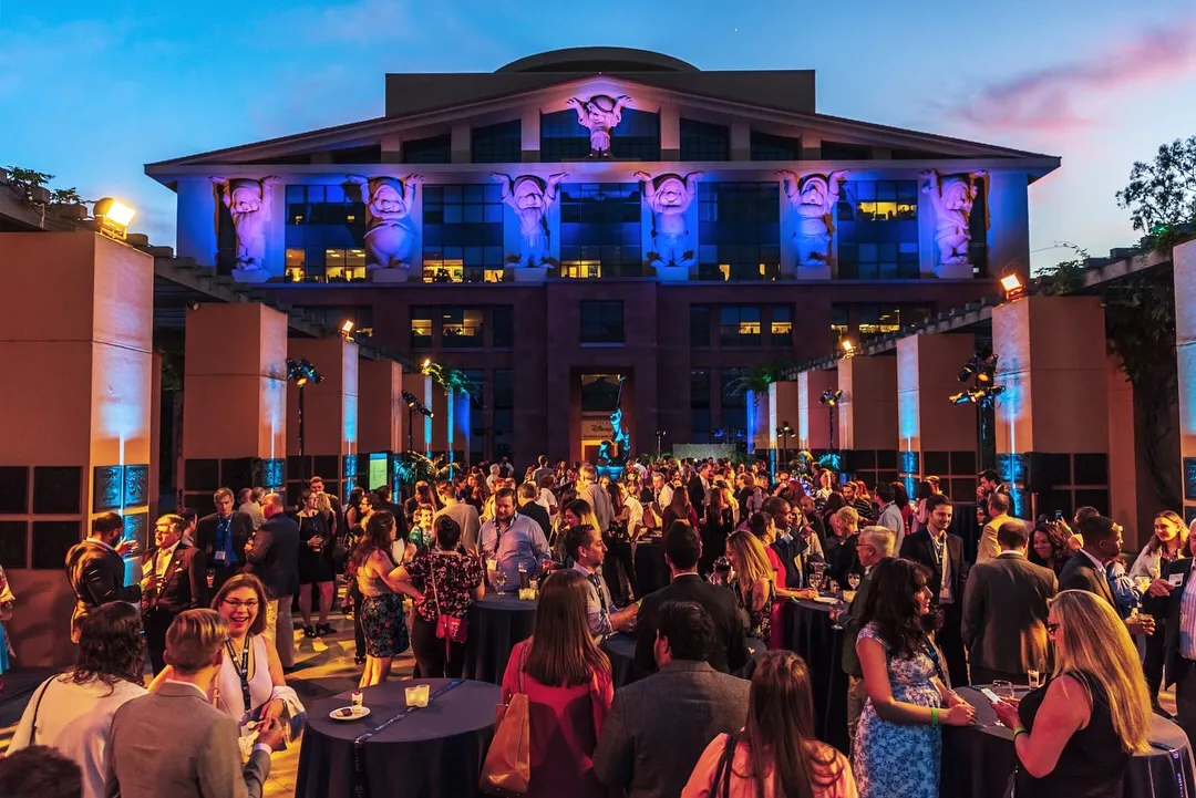 Crowd gathered at Disney Studios