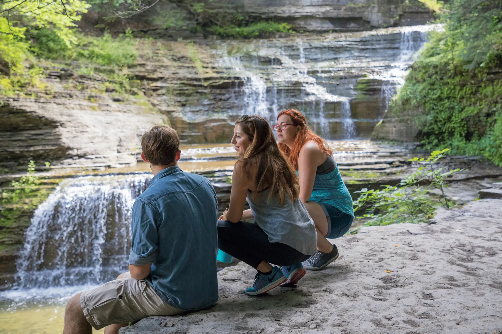 Students at Buttermilk Falls