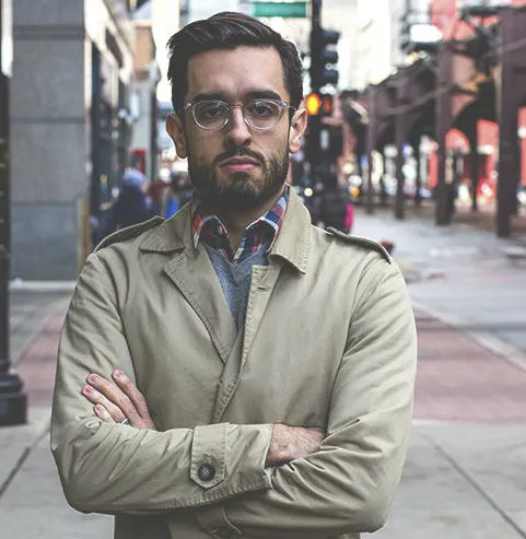 man with arms folded