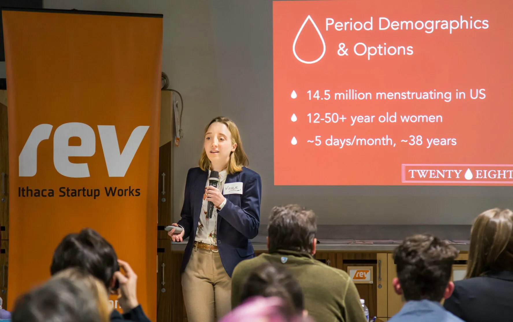 Nicole Marino makes a business pitch