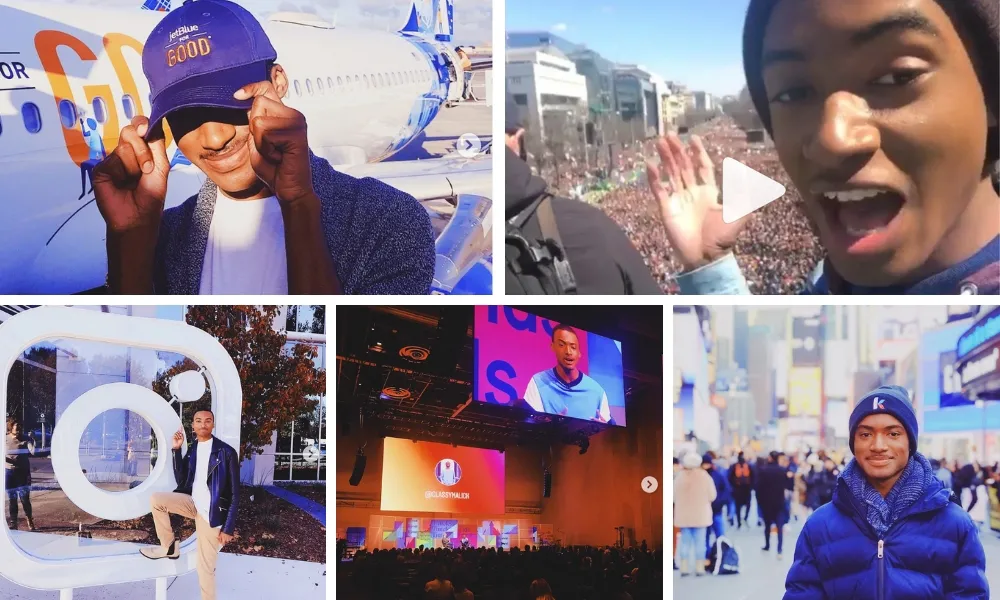 Photo collage of a young man