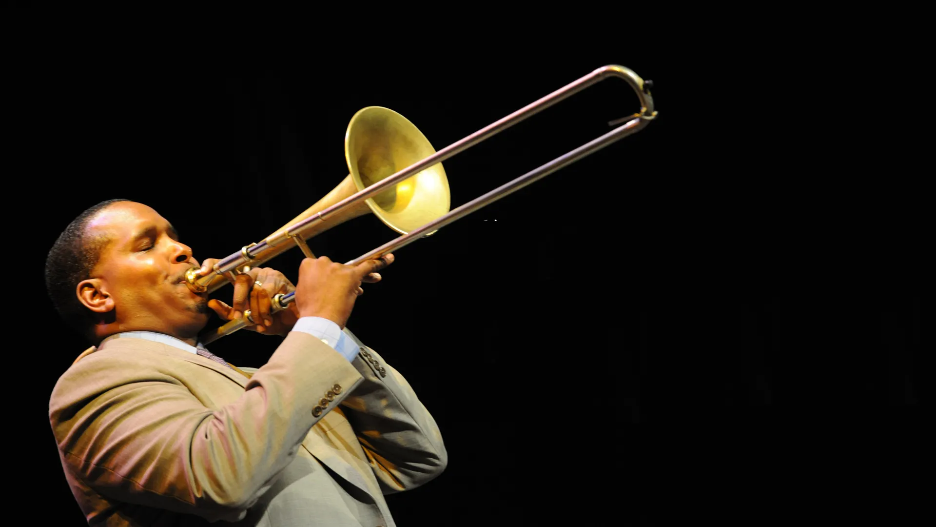 Man playing trombone