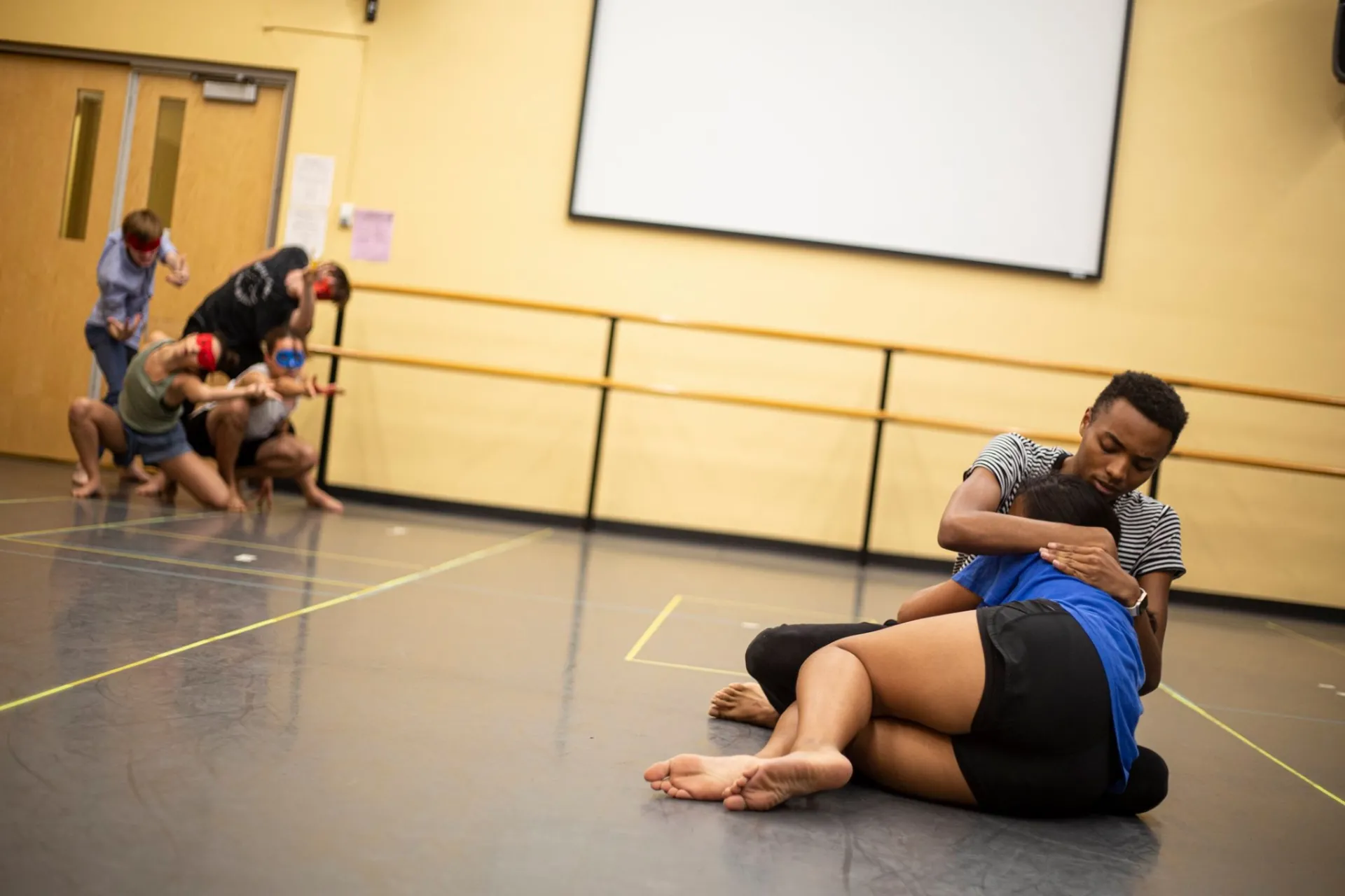 Young actors in a rehearsal space